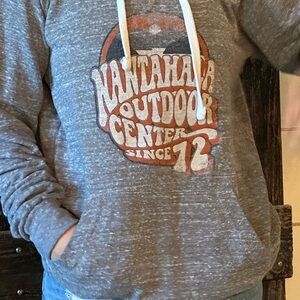 Nantahala outdoor center grey sweatshirt rafting souvenir travel hoodie M EUC